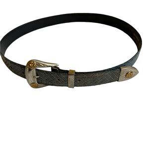 Genuine Snake Skin Leather Belt Made in Italy Size 80/32 Bluish Vero Rettile